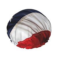American Flag Print Large Shower Caps,Elastic Band Hair Cap,Double Waterproof Layers Bath Hair Hat,For Women Men