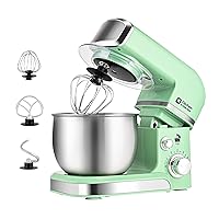 Kitchen in the box Stand Mixer,3.2Qt Mini Electric Food Mixer,6 Speeds Portable Lightweight Kitchen Mixer for Daily Use with Egg Whisk,Dough Hook,Flat Beater (Green)