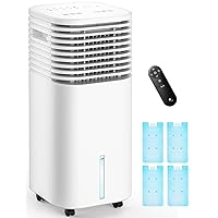 4-IN-1 Portable Air Conditioners, Evaporative Air Cooler w/4 Modes & 3 Speeds, 15H Timer for Smart Auto-off, 2-Gal Tank for 20H Cooling,17FT Remote,No Hose Needed,120°Oscillating Swamp Cooler