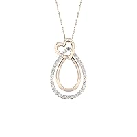 10k Gold 1/10ct TDW Diamond Heart Necklace (I-J, I2)