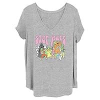 STAR WARS Women's Psychedelic Characters Junior's Plus Short Sleeve Tee Shirt