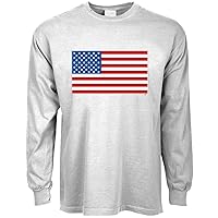 American Flag T-Shirt Mens Long Sleeve Tee