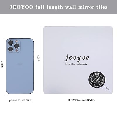 JEOYOO Wall Mirror Full Length, Cheap Over / on Door, Acrylic, shatterproof  Mirrors for Home Gym, 8X8-4 Pcs, Workout Non Glass Mirrors for Bedroom