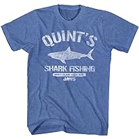 Jaws T-Shirt Distressed Quint's Shark Fishing Royal Heather Tee
