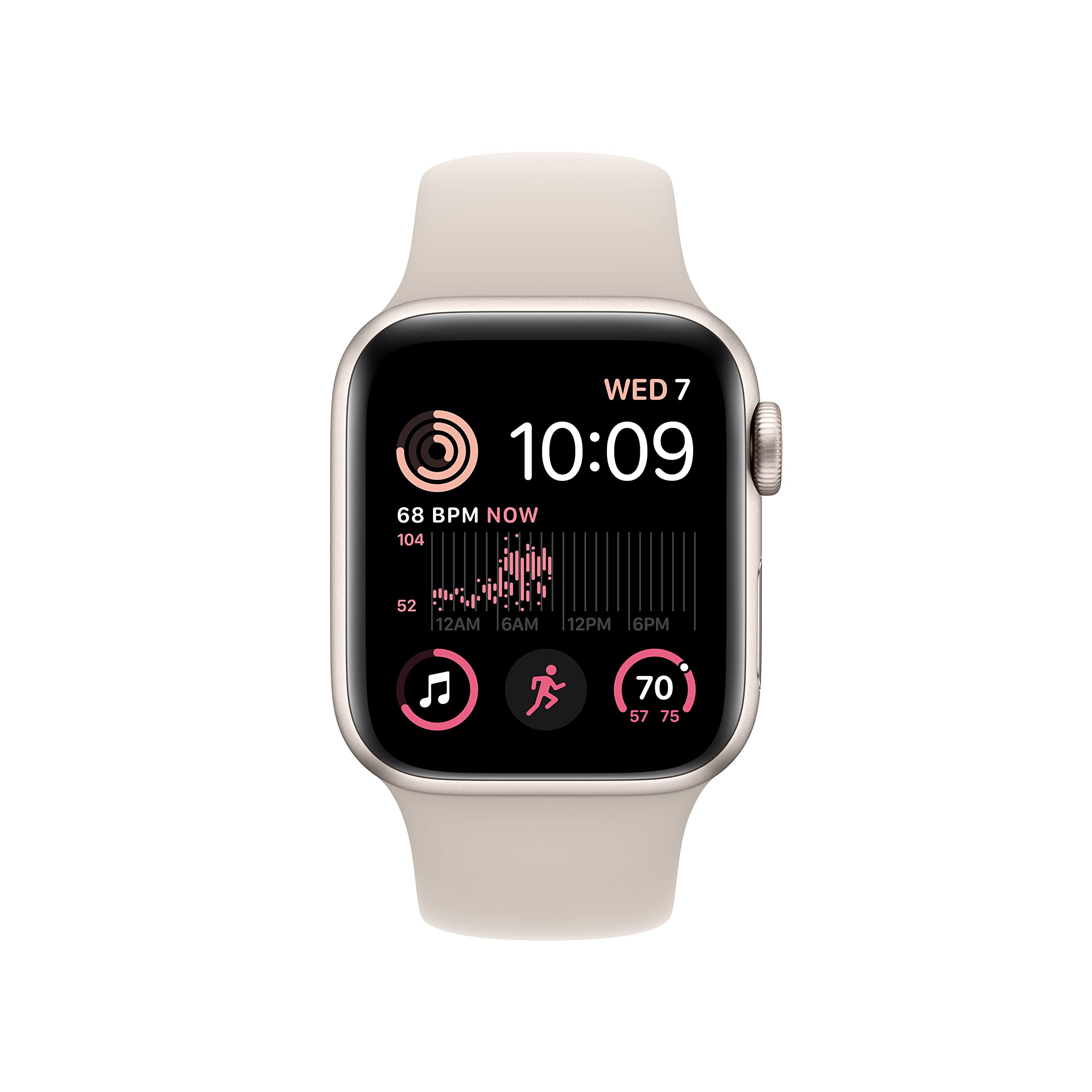 Apple Watch SE (2nd Gen) [GPS 40mm] Smart Watch w/Starlight Aluminum Case & Starlight Sport Band - M/L. Fitness & Sleep Tracker, Crash Detection, Heart Rate Monitor, Retina Display, Water Resistant