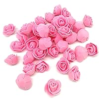 Artificial Flowers 100PCS 3CM Mini Fake Roses for DIY Wedding Bouquets Centerpieces Party Baby Shower Home Decorations (Pink)