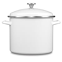 Cuisinart Chef's Classic Enamel on Steel Stockpot with Cover, 12-Quart, White