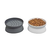 Raised Cat Food Bowl Collection/Stress Free Pet Feeder and Waterer and Slow Feed Bowls