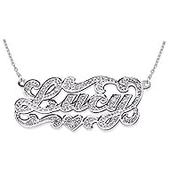 Rylos Necklaces For Women Gold Necklaces for Women & Men 14K White Gold or Yellow Gold Personalized All Diamond Nameplate Necklace Special Order, Made to Order Necklace