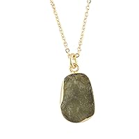 Guntaas Gems Raw Moldavite Quartz Pendant Brass Gold Plated Rough Gemstone Crystal Energy Jewelry Adjustable Necklaces Gift For Her