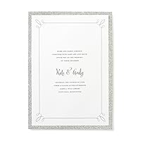 Gartner Studios Silver Glitter Print-At-Home Wedding Invitation Kit, 5” x 7”, 25-Count, Includes Envelopes, 12625