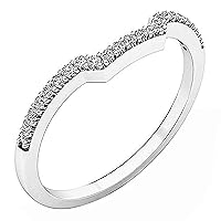 Dazzlingrock Collection Round White Diamond Stackable Wedding Band (0.15 ctw, Color I-J, Clarity I1-I2) in 14K Gold