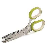 RSVP International Kitchen Tool Collection Herb Scissors with Protective Cover/Blade Cleaner, Dishwasher Safe, 7.75x3.25