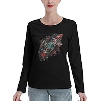 Operations Ivy T-Shirt Women's Trendy Casual Fit Cotton Crew Neck Long Sleeve T Shirt Comfy Sports Yoga Shirt