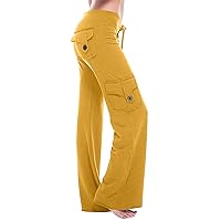 Cargo Yoga Pants for Women 2024 Trendy Comfy Wide Leg Pants Workout Baggy High Waisted Cargo Pants with Pockets