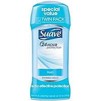 Suave Deodorant Antiperspirant & Deodorant Stick 48-hour Odor and Wetness Protection Fresh Deodorant for Women 2.6 oz 2 Count