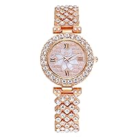 Fashion Trend Women's Watch Full Diamond Alloy Ladies Watch (Rose gold2)