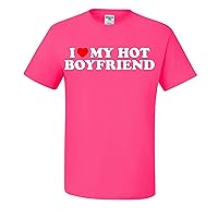 I Heart My Hot Boyfriend Couples Mens T-Shirts