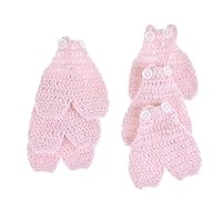 Homeford Mini Crochet Knitted Overall Jumper Favors, 2-3/4-Inch, 6-Piece (Pink)
