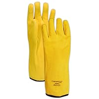 MAGID 7035CC Comfort Flex Chemical Resistant Nitrile Glove w/Cut Resistant Shell Cut Level 3, 10, Orange, 10 (Pack of 12)