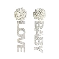 LOVE BABY Sign Earrings for Gender Reveal, Pregnancy Announcement, Baby Shower Party decorations – by JTRF (White)