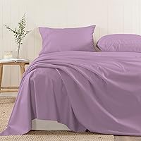 Pizuna Cotton King Size Flat Sheet Only, Dusty Lavender, 400 Thread Count 100% Long Staple Combed Cotton Sateen Cooling Flat Bed Sheets Full Size (Dusty Lavender King Size Flat Sheet - 1PC)