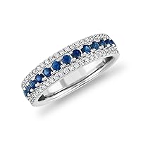 Choose your Color Gemstone Eternity Band Ring 925 sterling-silver Chakra Healing Birthstone Solitaire Engagement Rings Gift for Wedding or Anniversary womens and Girls Size US 4 To 13