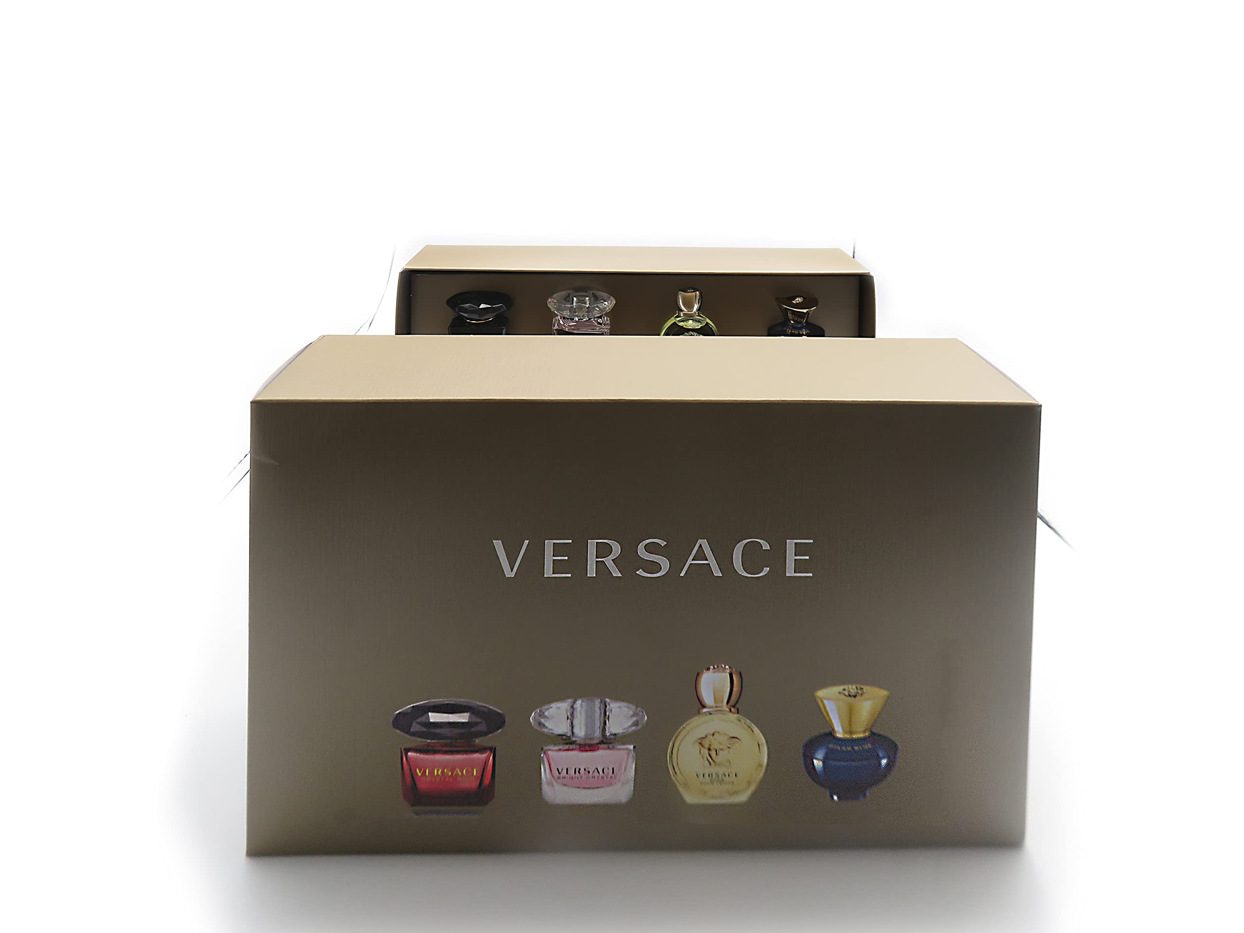 Versace Gifts & Sets Womens Mini Set (Crystal Noir/Bright Crystal/ Eros Pour Femme EDT, Pour Femme Dylan Blue EDP)
