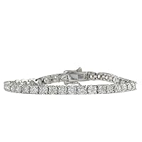 12 Carat Natural Diamond (F-G Color, VS1-VS2 Clarity) 14K White Gold Luxury Tennis Bracelet for Women Exclusively Handcrafted in USA