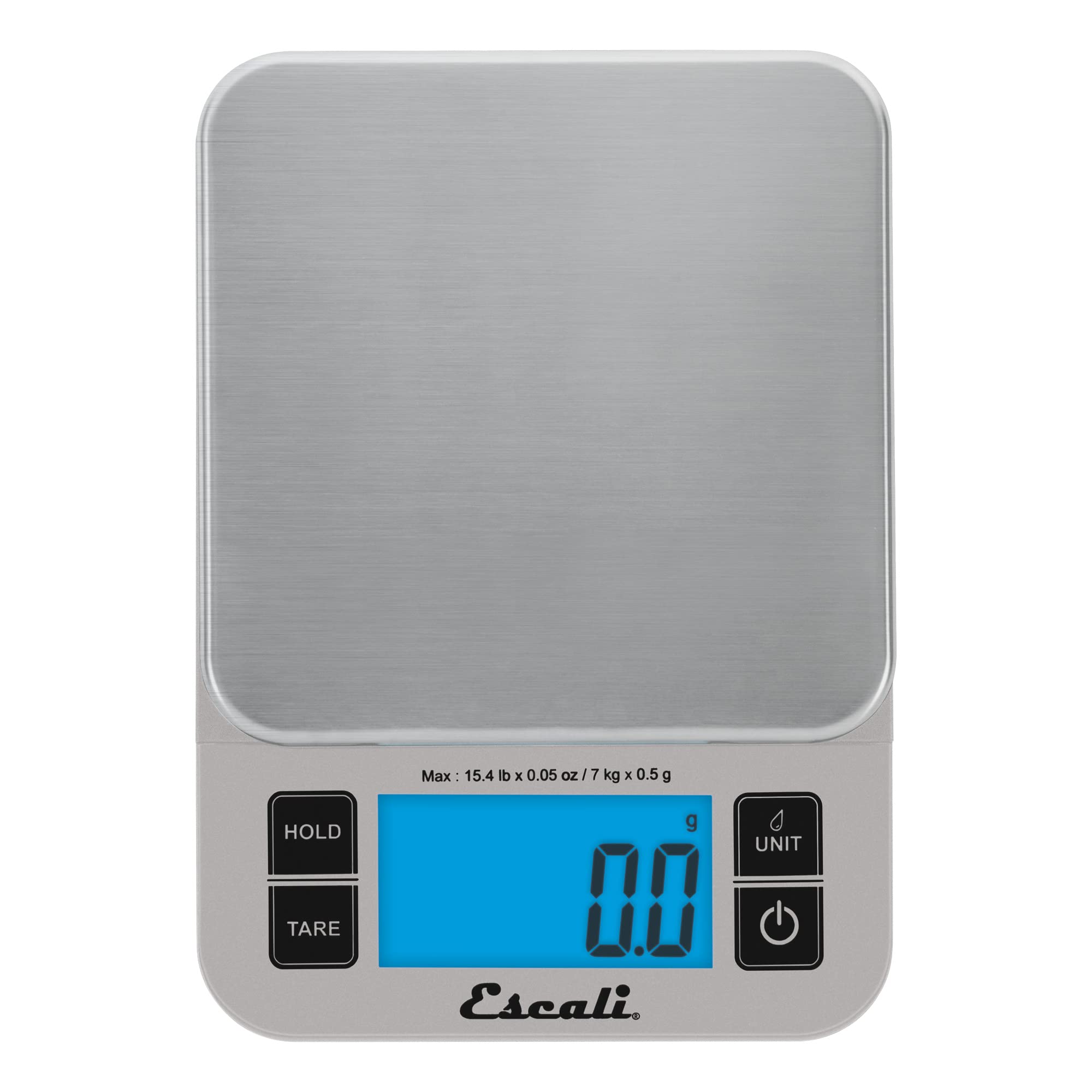Escali Nutro Digital Food Scale, Multi-Functional Kitchen Appliance, Precise Weight Measuring and Portion Control, Baking and Cooking Made Simple, Stainless Steel Platform, Silver