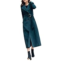 Winter Outdoor Women's Fashion Warm Suit Collar Long Cashmere Coat