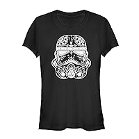 STAR WARS Women's Sugar Skull Storm Trooper Crew Neck Graphic T-Shirt