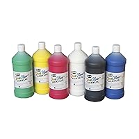 Sax Heavy Body Acrylic Paint for School and Arts and Crafts Use, Assorted Colors, Quarts, Set of 6