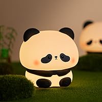 Cute Panda Night Light, LED Squishy Novelty Animal Night Lamp, Food Grade Silicone 3 Level Dimmable Breastfeeding Nursery Nightlight for Room Decor, Cute Gifts Stuff for Boys Girls Baby Children