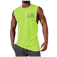 Men's Fashion Shirt Summer Workout Tank Tops Casual Holiday Sleeveless T Shirts Printed Crewneck Sweatshirt Tees