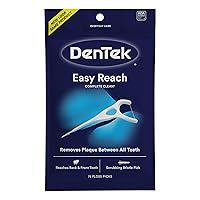 DenTek Complete Clean Easy Reach Floss Picks, No Break & No Shred Floss, 75 Count (Package May Vary)