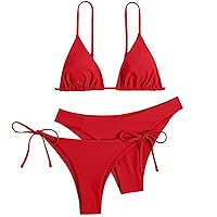 Women 3pc Bandeau Bandage Bikini Sexy Triangle Swimsuit Bottoms Push Up Brazilian Bathing Suit