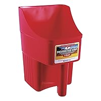 Little Giant® Plastic Enclosed Feed Scoop | Heavy Duty Durable Stackable Feed Scoop with Measure Marks | 3 Quart | Ranchers, Homesteaders and Livestock Farmers | Red