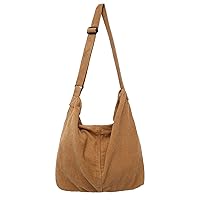 X SIM FITNESSX Unisex Corduroy Bag Shoulder Bag Large Ladies Shopper Bag Fashion Fabric Bag for Everyday/Office/School/Travelling