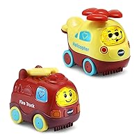 VTech Go! Go! Smart Wheels Earth Buddies Vehicle 2-Pack with Fire Truck and Helicopter