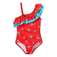 Girls Morgan Floral Ruffle 1-Shoulder one Piece Swimsuit