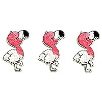 Nipitshop Patches Set Mini Pink Flamingo Cute Wild Animal Cartoon Kid Logo Jacket T Shirt Patch Sew Iron on Embroidered Sign Gift Costume