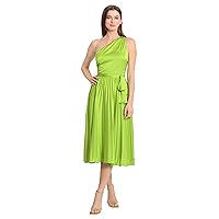 Maggy London Women's One Shoulder Pleated Skirt Dress Event Occasion Party Guest of