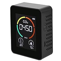 CO2 Detector 3 in 1 Carbon Dioxide Detector, Portable CO2 Sensor with LCD Display, Temperature and Humidity Meter with Alarm Carbon Monoxide Meter Carbon Monoxide Detectors for Home 400-5000ppm Black