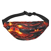 Kilauea Volcanos Adjustable Belt Hip Bum Bag Fashion Water Resistant Hiking Waist Bag for Traveling Casual Running Hiking Cycling