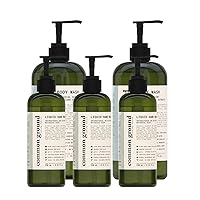 Body Wash & 3 Hand Wash Bundle (5 Items), Paraben & Cruelty Free, Organic, Vegan, Plant-Based, Botanical Scent & Avocado Oil Extracts, Men, Women, Sensitive, All Skin Types