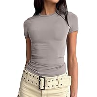 Crop Top for Women Shirts for Women Summer Short Sleeve Fitted Tshirts Shirts for Women Sexy Workout Tops for Women