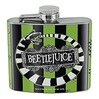 Beetlejuice Beetle Worm Stainless Steel 5oz Hip Drink Kidney Flask