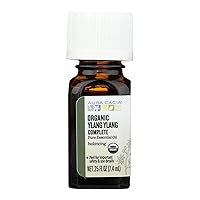 Aura Cacia 100% Pure Ylang Ylang Complete Essential Oil | Certified Organic, GC/MS Tested for Purity | 7.4ml (0.25 fl. oz.) | Cananga odorata