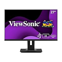 ViewSonic VG2756A-2K 27 Inch IPS 1440p Docking Monitor with 100W USB C, Ethernet RJ45, HDMI, Display Port and 40 Degree Tilt Ergonomics Daisy Chain for Home and Office,Black
